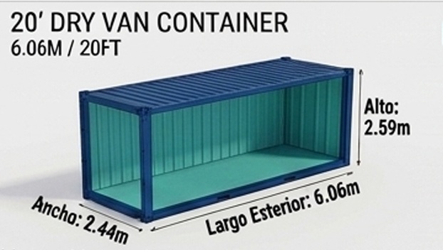 Contenedor 20' ST (20 pies Dry Van o Estándar)
