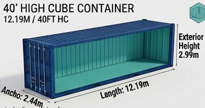 Contenedor de 40 pies High Cube (o Alto Cubicaje)